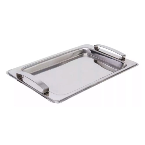 Bandeja Retangular Inox Com Alça Mimo Style