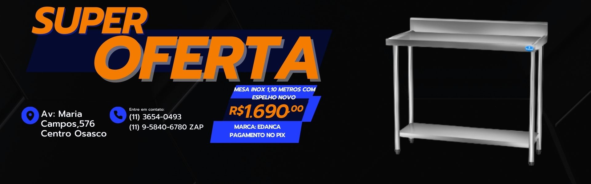 Mesa Inox 1,10 metro