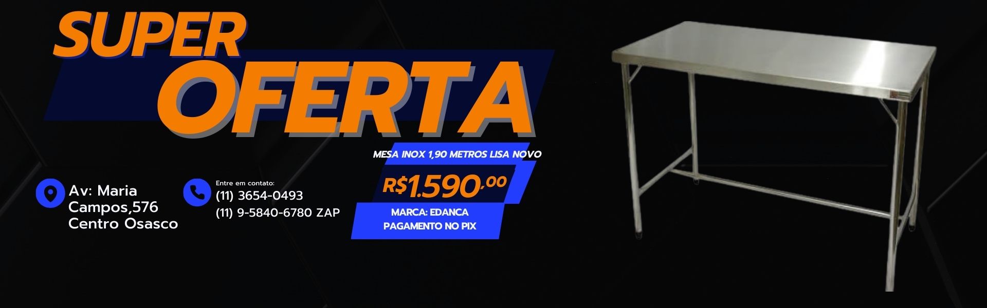 Mesa Inox 1,90 metro