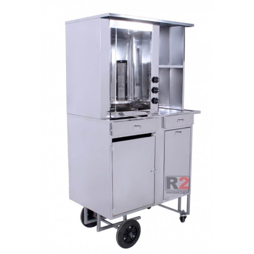 Carrinho de Churrasco Grego Manual 1 Espeto R2 Carrinho de Churrasco Grego Manual 1 Espeto R2