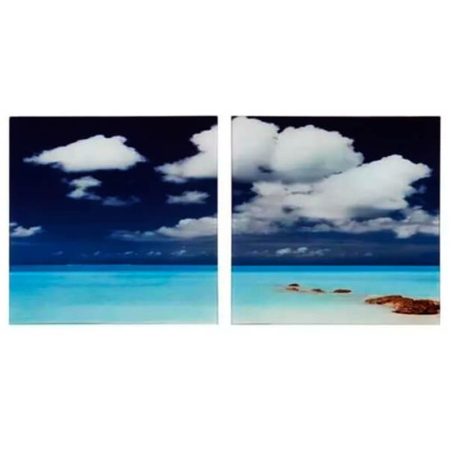 Conjunto 2 Quadros Caribe Decorativos Paisagem Mek
