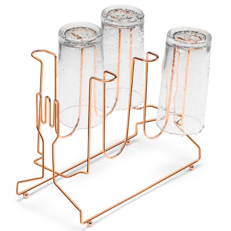 Secador Para 6 Copos Rose Gold Arthi
