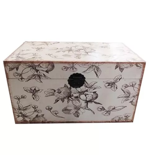 Bau Decorativo Madeira Floral 2 Jolitex