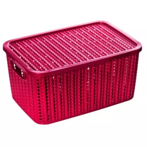 Caixa Trama Rosa 8,0 Litros Plasutil