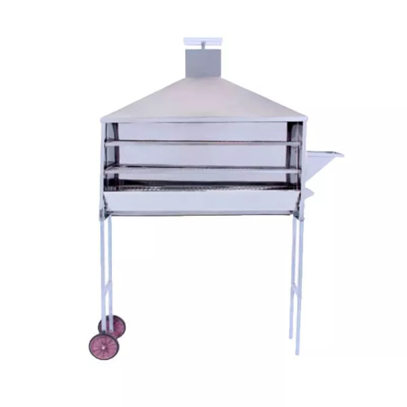 Carrinho de Churrasco Inox 1,0 Metro com Rodinhas R2