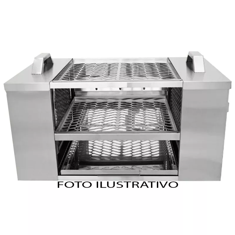 Churrasqueira Ecológica 45 x 30 Inox Brandão Equipamentos 