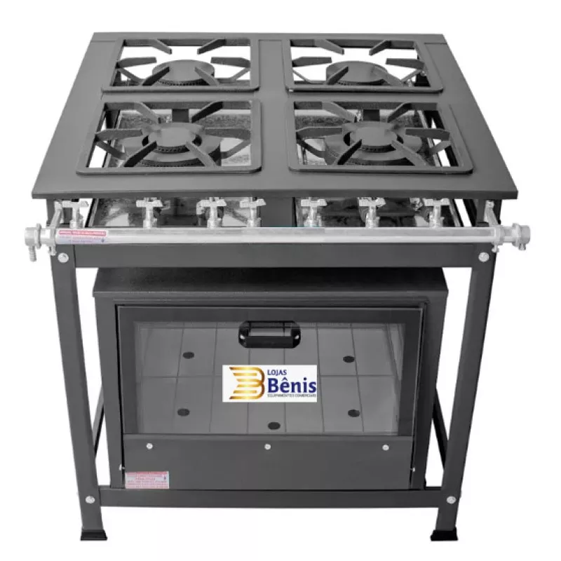 Fogão 4 Bocas e Forno à Gás B.P JS Martins