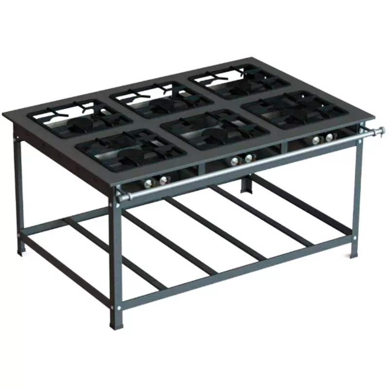 Fogão 6 Bocas 30x30 Forno 90L Baixa Pressão JS Martins
