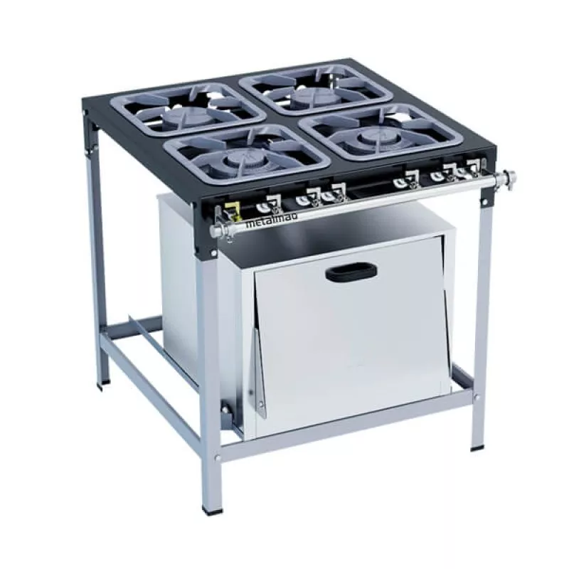 Fogão 4 Bocas C/Forno a Gás Stori Max Metalmaq