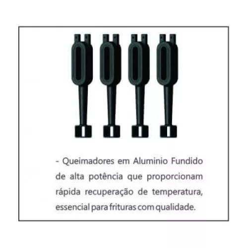 Fritadeira Zona Fria de Óleo Metalcubas FOG 3 C Gás