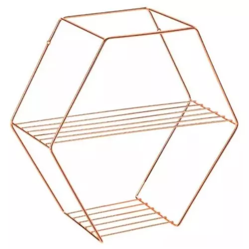 Prateleira Hexagonal 37cm Rose Gold Arthi
