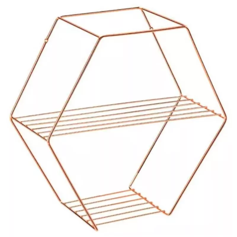 Prateleira Hexagonal 37cm Rose Gold Arthi