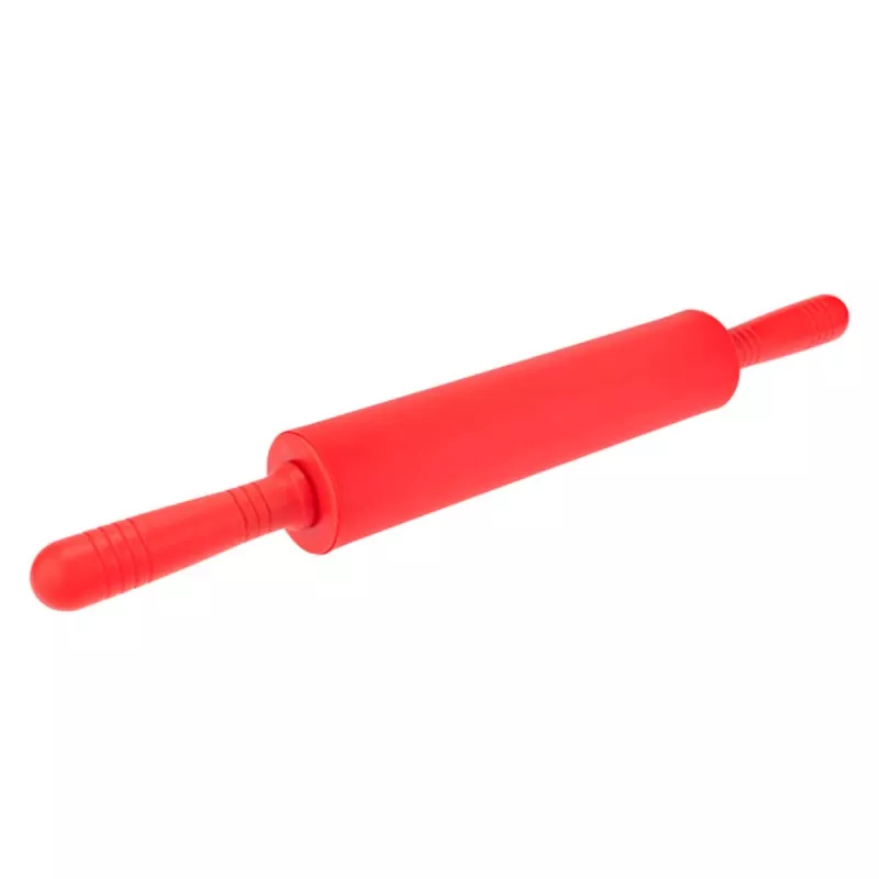 Rolo Para Massas 45cm Plástico e Silicone Vermelho
